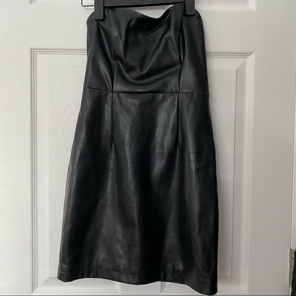 Forever 21 Strapless Faux Leather Dress